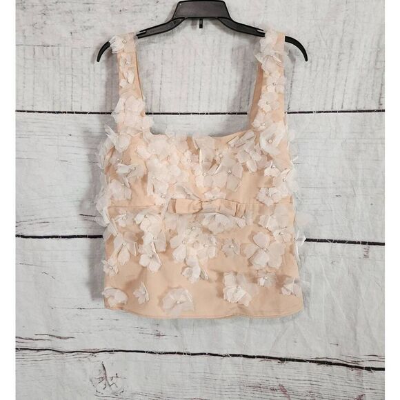 Anthropologie Let Me Be Sleeveless 3D Embellished Blouse Size Small NWT - Picture 5 of 9